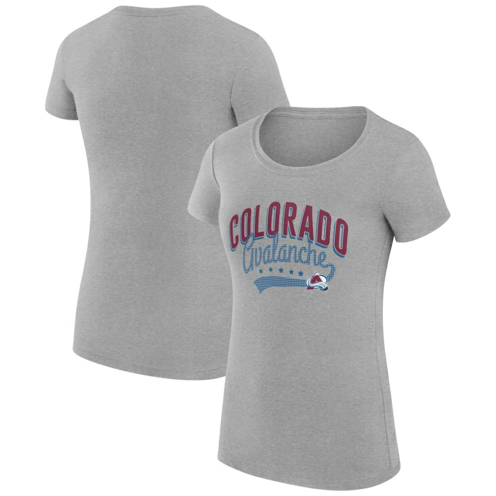 Colorado Avalanche G-III 4Her by Carl Banks Women's Super-Slim Fit Lightweight Filigree Logo T-Shirt – Gray