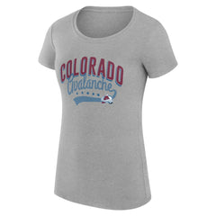 Colorado Avalanche G-III 4Her by Carl Banks Women's Super-Slim Fit Lightweight Filigree Logo T-Shirt – Gray