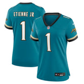Travis Etienne Jr Jacksonville Jaguars Women's Prowler Throwback Game Jersey - Teal | Nike discount