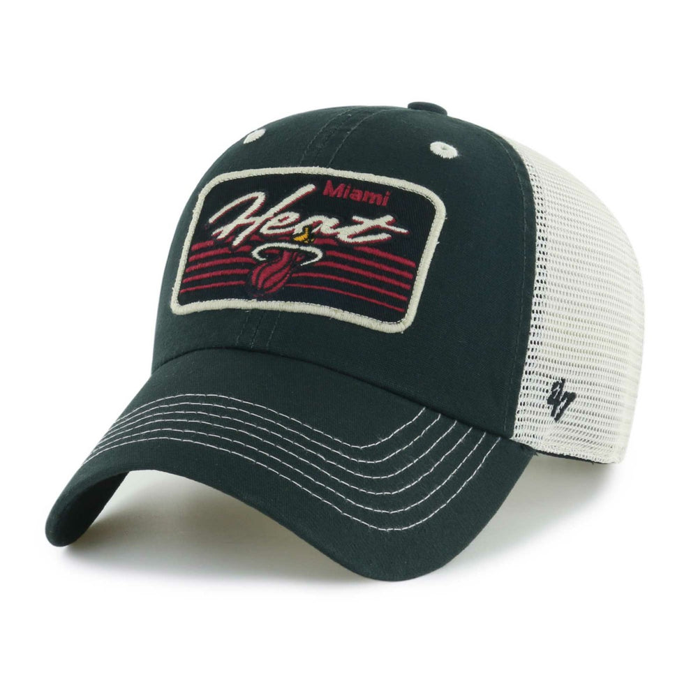 Miami Heat '47 Five Point Patch Clean Up Adjustable Hat - Black | 47 brand outlet