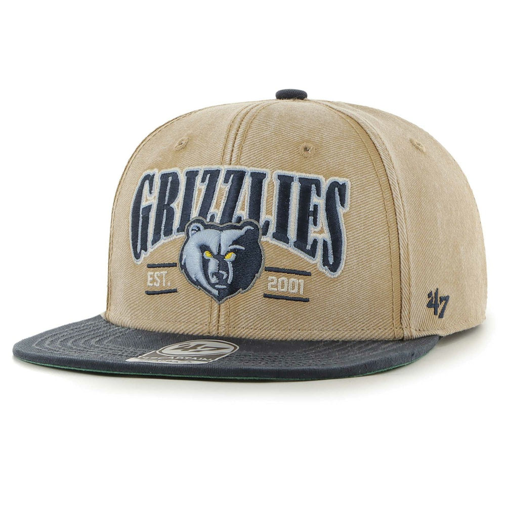 Memphis Grizzlies '47 Chilmark Captain Snapback - Khaki/Navy | 47 brand for sale