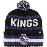 Sacramento Kings '47 Bering Cuffed Knit Hat with Pom - Black | 47 brand outlet