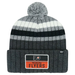Philadelphia Flyers '47 Stack Patch Cuffed Knit Hat with Pom Gray