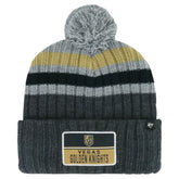 Vegas Golden Knights '47 Stack Patch Cuffed Knit Hat with Pom Gray