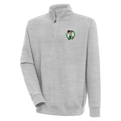 Boston Celtics Antigua Victory Quarter-Zip Pullover Top - Heather Gray on sale