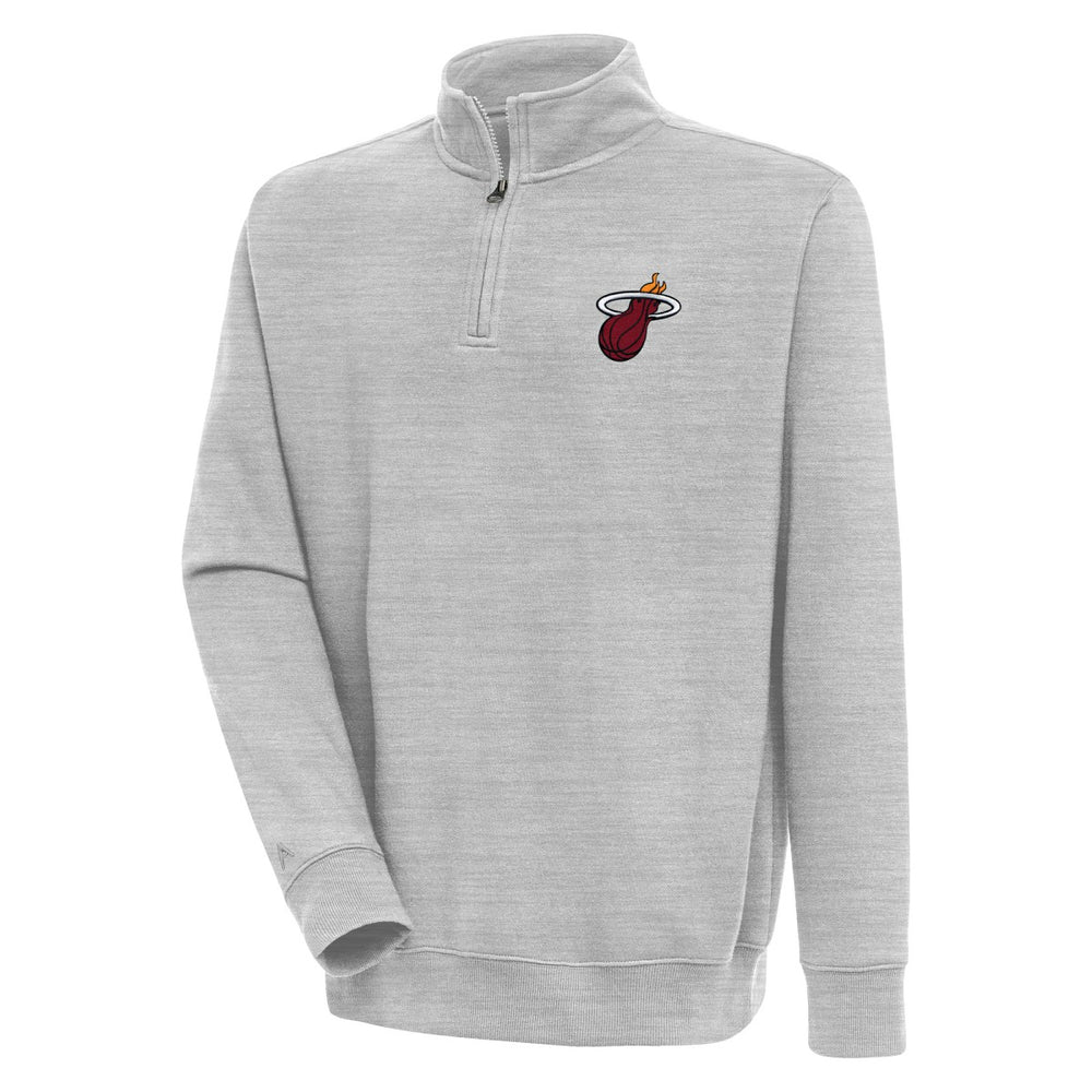 Miami Heat Antigua Victory Quarter-Zip Pullover Top - Heather Gray outlet