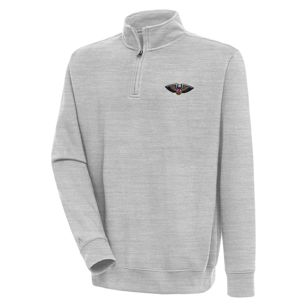 New Orleans Pelicans Antigua Victory Quarter-Zip Pullover Top - Heather Gray sale
