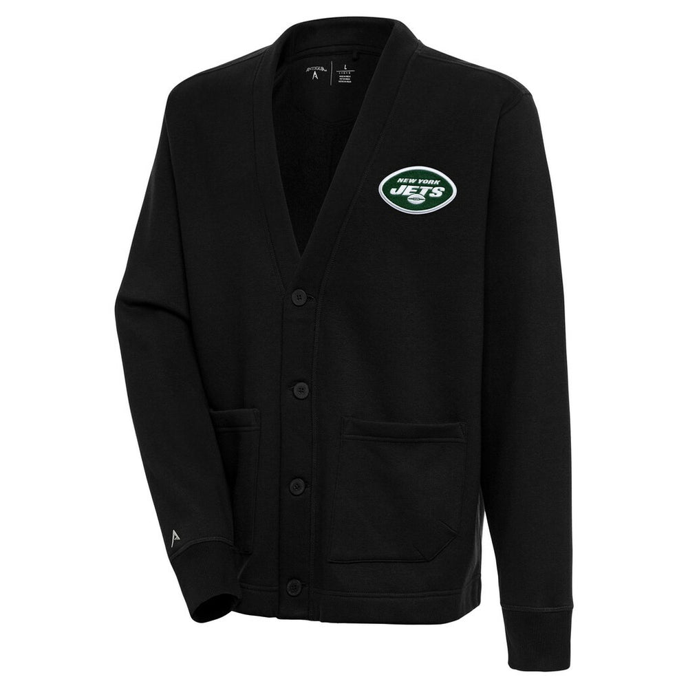 New York Jets Antigua Victory Button-Up Cardigan - Black outlet