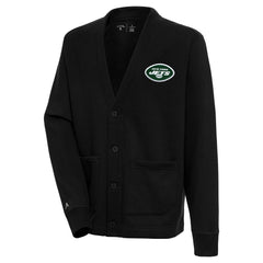 New York Jets Antigua Victory Button-Up Cardigan - Black outlet