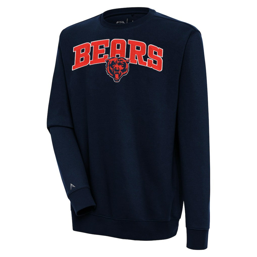 Chicago Bears Antigua Victory Chenille Pullover Sweatshirt - Navy online