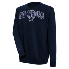 Dallas Cowboys Antigua Victory Chenille Pullover Sweatshirt - Navy discount