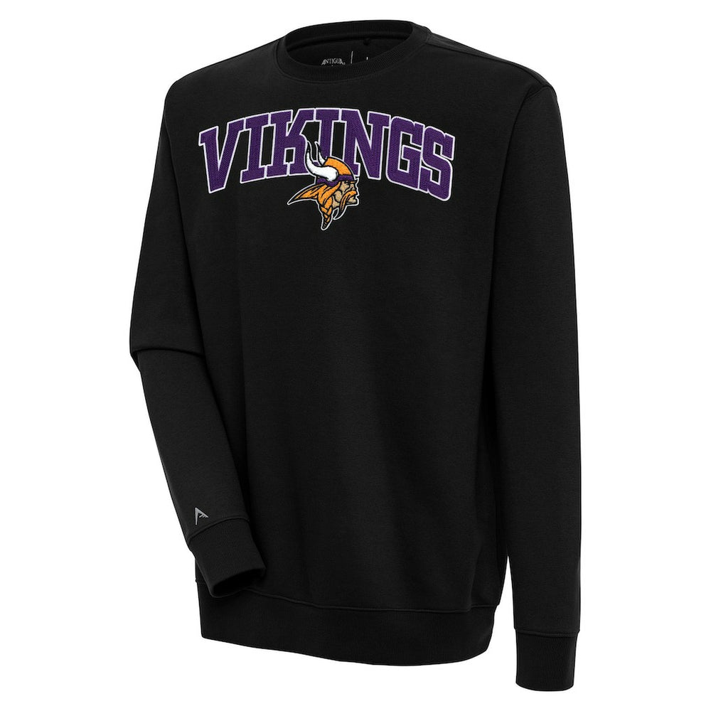 Minnesota Vikings Antigua Victory Chenille Pullover Sweatshirt - Black sale
