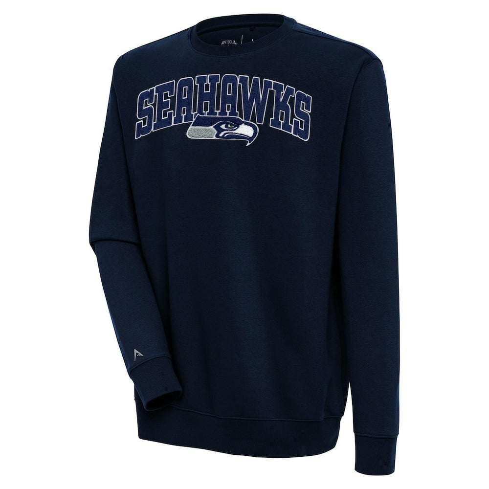 Seattle Seahawks Antigua Victory Chenille Pullover Sweatshirt - College Navy cheap