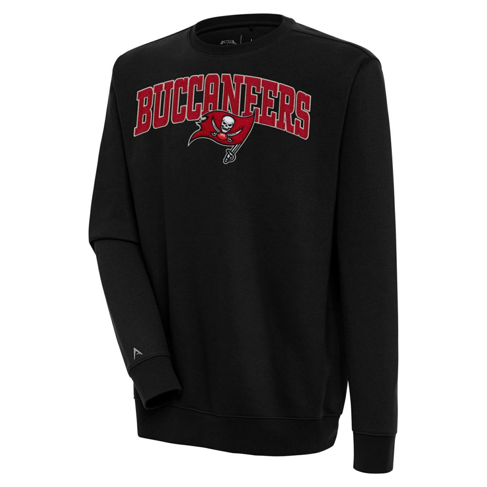 Tampa Bay Buccaneers Antigua Victory Chenille Pullover Sweatshirt - Black cheap