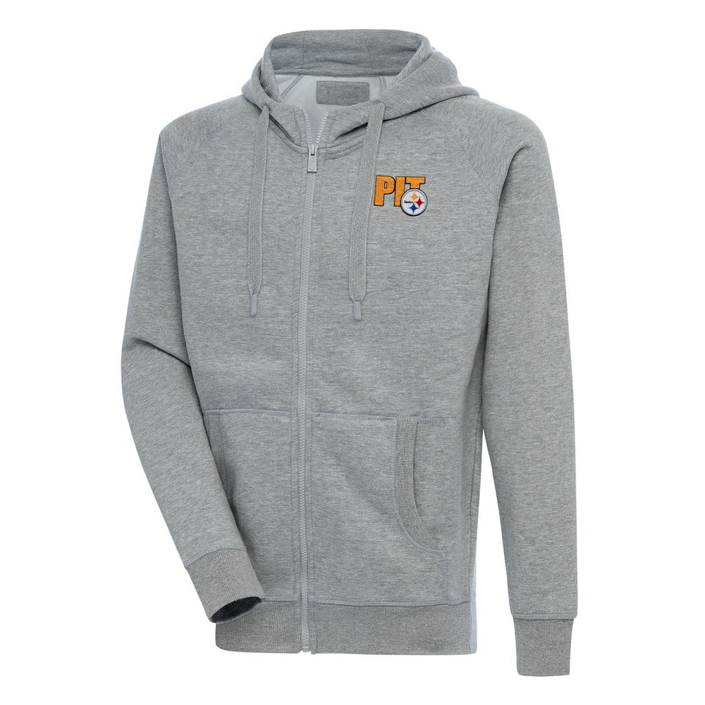 Pittsburgh Steelers Antigua Victory Full-Zip Hoodie - Heather Gray cheap