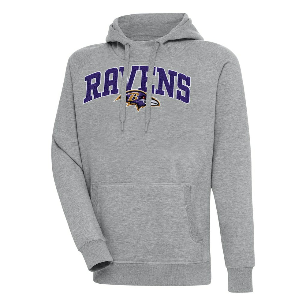 Baltimore Ravens Antigua Victory Pullover Hoodie - Heather Gray cheap