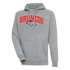 Denver Broncos Antigua Victory Pullover Hoodie - Heather Gray discount