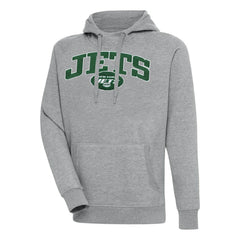 New York Jets Antigua Victory Pullover Hoodie - Heather Gray cheap