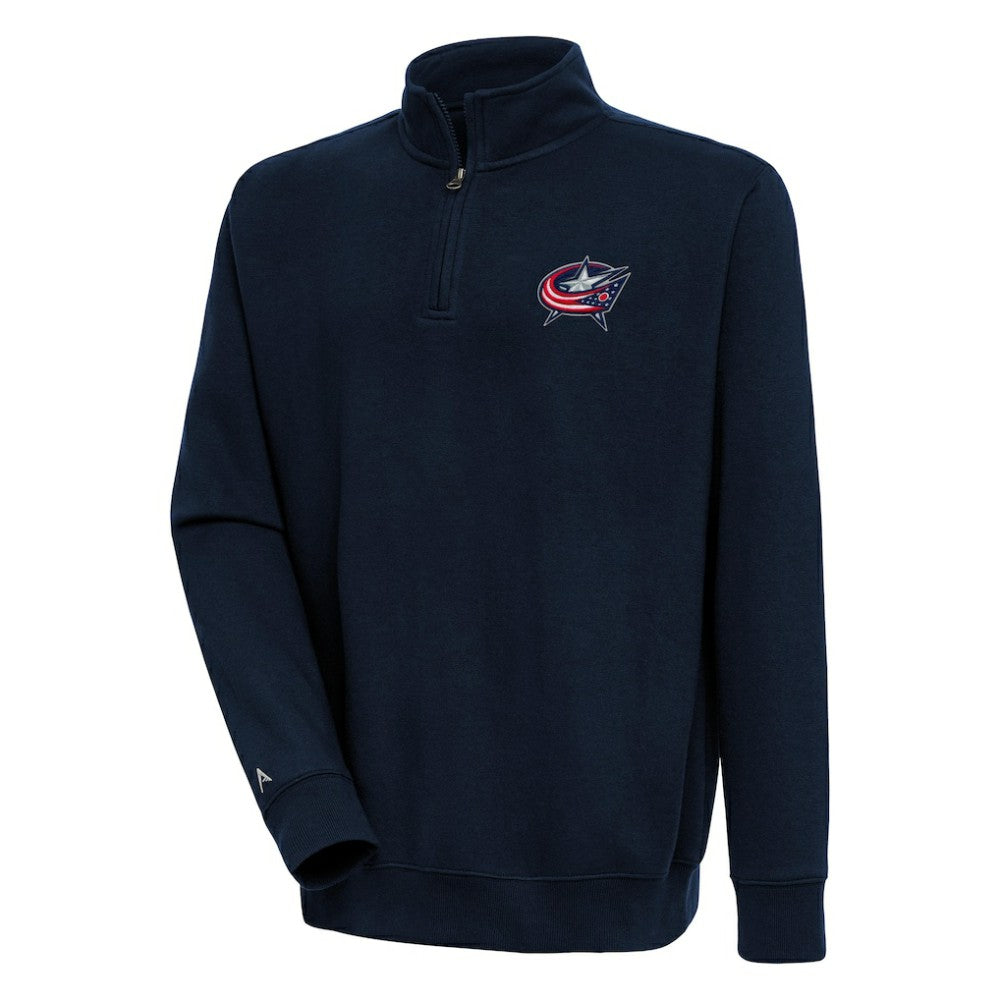 Columbus Blue Jackets Antigua Victory Quarter-Zip Pullover Top Navy
