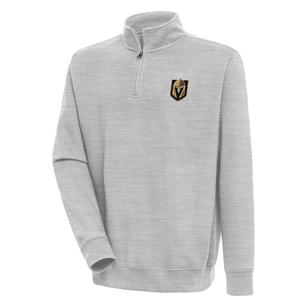 Vegas Golden Knights Antigua Victory Quarter-Zip Pullover Top Heather Gray