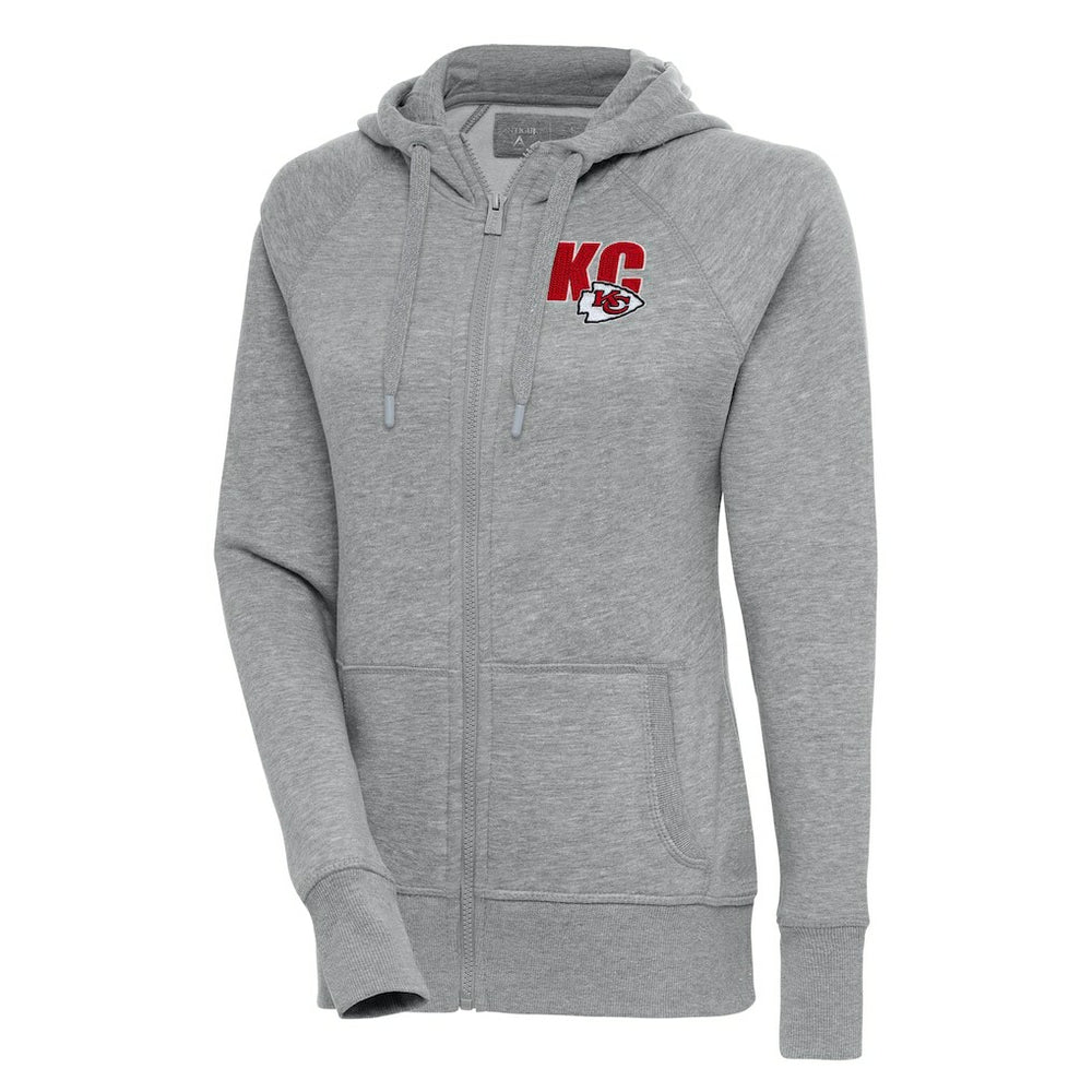 Kansas City Chiefs Antigua Women's Victory Full-Zip Hoodie - Heather Gray cheap