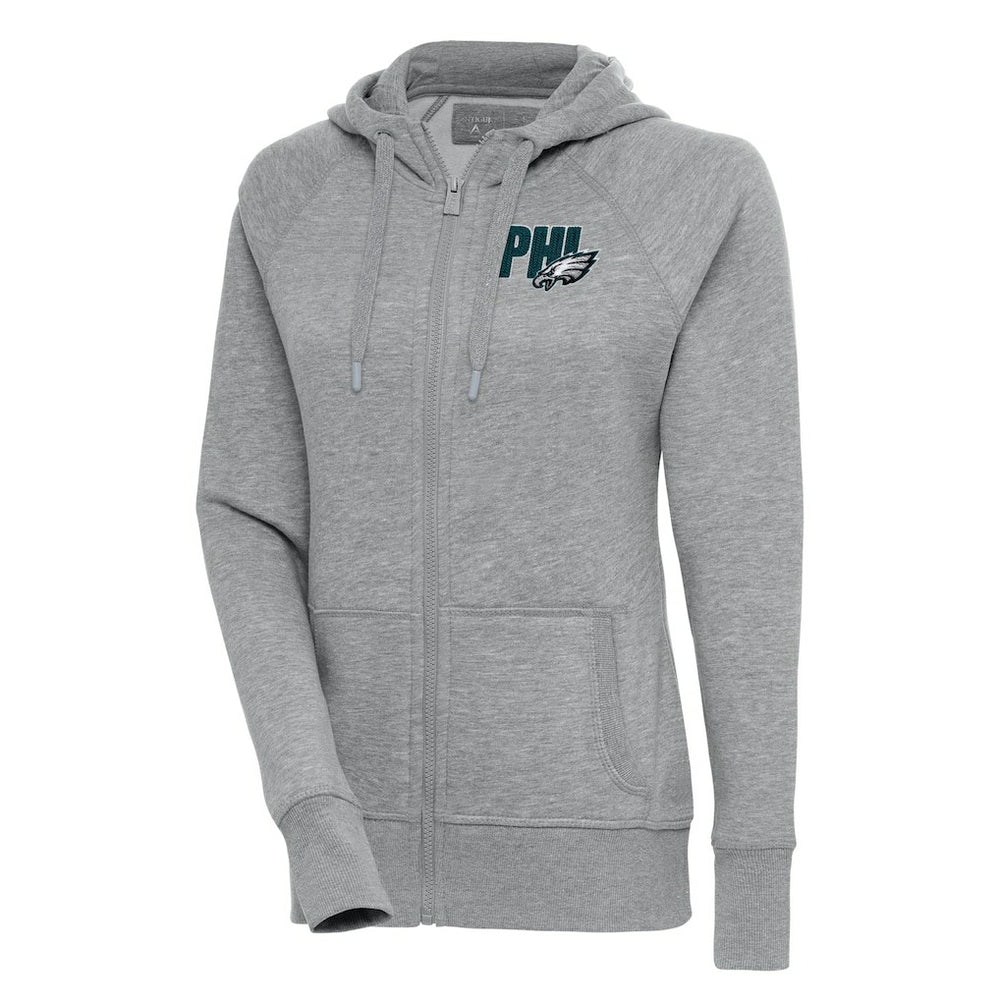 Philadelphia Eagles Antigua Women's Victory Full-Zip Hoodie - Heather Gray cheap