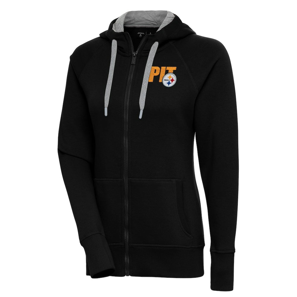 Pittsburgh Steelers Antigua Women's Victory Full-Zip Hoodie - Black for sale