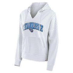 Tennessee Titans Women's Striped Notch Neck Pullover Hoodie - White/Gray sale