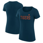 Detroit Tigers G-III 4Her by Carl Banks Women's Super-Slim Fit Lightweight Dot Print T-Shirt - Navy