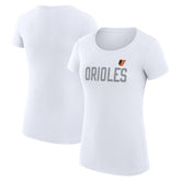Baltimore Orioles G-III 4Her by Carl Banks Women's Super-Slim Fit Lightweight Dot Print T-Shirt - White