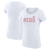 Cincinnati Reds G-III 4Her by Carl Banks Women's Super-Slim Fit Lightweight Dot Print T-Shirt - White
