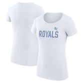 Kansas City Royals G-III 4Her by Carl Banks Women's Super-Slim Fit Lightweight Dot Print T-Shirt - White