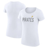 Pittsburgh Pirates G-III 4Her by Carl Banks Women's Super-Slim Fit Lightweight Dot Print T-Shirt - White
