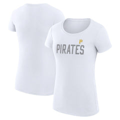 Pittsburgh Pirates G-III 4Her by Carl Banks Women's Super-Slim Fit Lightweight Dot Print T-Shirt - White