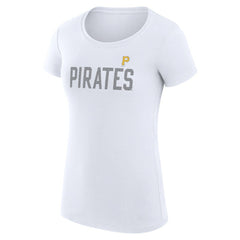 Pittsburgh Pirates G-III 4Her by Carl Banks Women's Super-Slim Fit Lightweight Dot Print T-Shirt - White
