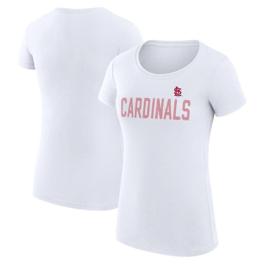 St. Louis Cardinals G-III 4Her by Carl Banks Women's Super-Slim Fit Lightweight Dot Print T-Shirt - White