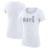 Tampa Bay Rays G-III 4Her by Carl Banks Women's Super-Slim Fit Lightweight Dot Print T-Shirt - White