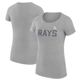 Tampa Bay Rays G-III 4Her by Carl Banks Women's Super-Slim Fit Lightweight Dot Print T-Shirt - Gray