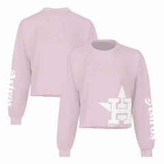 Houston Astros Women's Cropped Slouchy Long Sleeve T-Shirt - Pink
