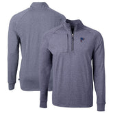 Atlanta Falcons Cutter & Buck Big & Tall Adapt Eco Knit Quarter-Zip Pullover Top - Heather Navy online