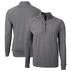 Detroit Lions Cutter & Buck Big & Tall Adapt Eco Knit Quarter-Zip Pullover Top - Heather Black online