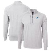 Detroit Lions Cutter & Buck Big & Tall Adapt Eco Knit Quarter-Zip Pullover Top - Heather Gray for sale
