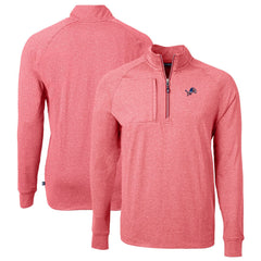 Detroit Lions Cutter & Buck Big & Tall Adapt Eco Knit Quarter-Zip Pullover Top - Heather Red outlet