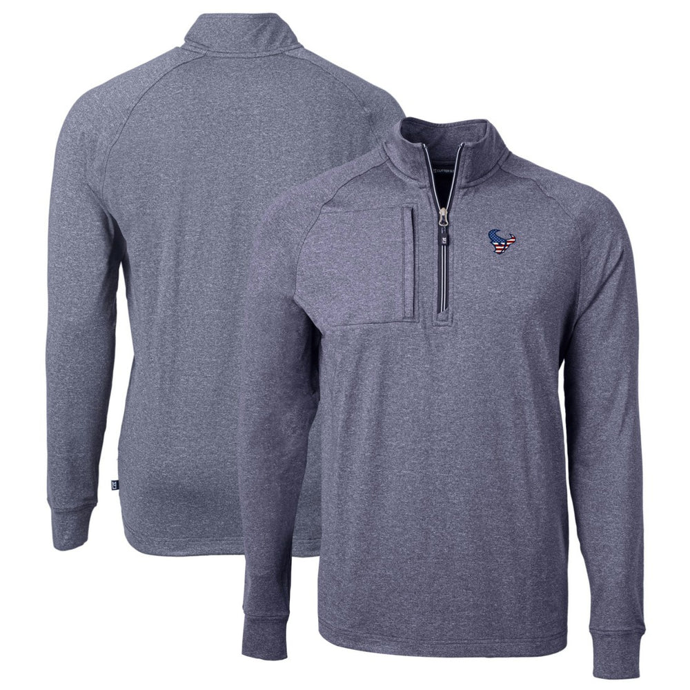 Houston Texans Cutter & Buck Big & Tall Adapt Eco Knit Quarter-Zip Pullover Top - Heather Navy cheap