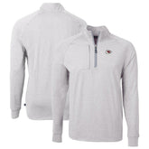 Kansas City Chiefs Cutter & Buck Big & Tall Adapt Eco Knit Quarter-Zip Pullover Top - Heather Gray on sale