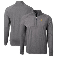 Minnesota Vikings Cutter & Buck Big & Tall Adapt Eco Knit Quarter-Zip Pullover Top - Heather Black online