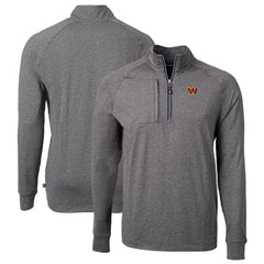 Washington Commanders Cutter & Buck Big & Tall Adapt Eco Knit Quarter-Zip Pullover Top - Heather Black on sale