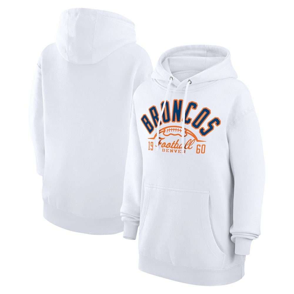 Denver Broncos Starter Unisex Half Ball Team Fleece Pullover Hoodie - White online