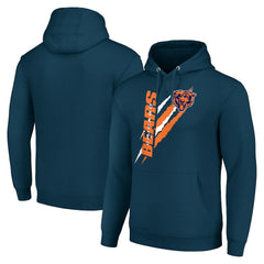 Chicago Bears Starter Unisex Color Scratch Fleece Pullover Hoodie - Navy online