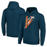 Denver Broncos Starter Unisex Color Scratch Fleece Pullover Hoodie - Navy sale